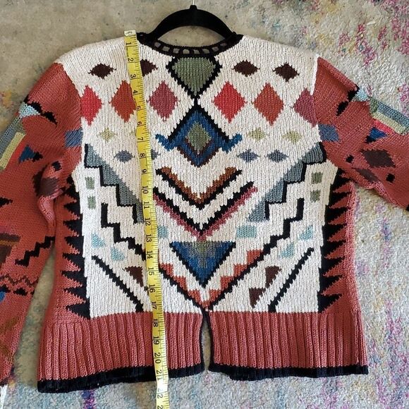 Peruvian Connection 100% Pima Cotton Colorful Southwest Style Shrug Sweater - Picture 16 of 16